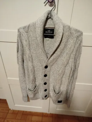 Cárdigan Hollister Caballero Gris Talla S