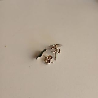 Pendientes de plata margarita esmaltados verdes