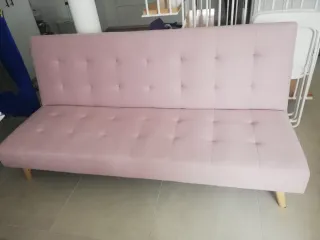 Sofá Cama Rosa Tapizado