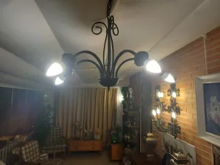 Lámpara de forja 5 brazos