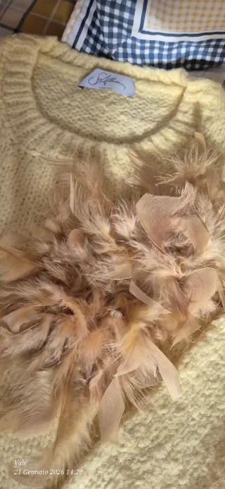 Maglione Donna Lana e Alpaca Giallo M