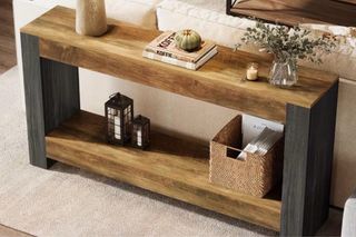 Consola recibidor estilo moderno de madera y metal