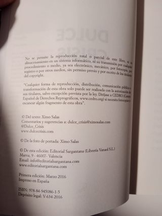 Dulce Crisis. Novela de Ximo Salas