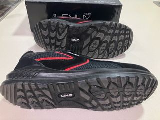 Zapatos de seguridad LENUX negros y rojos