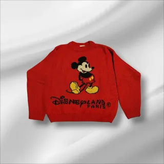 Maglione Topolino Disneyland Paris Vintage Rosso