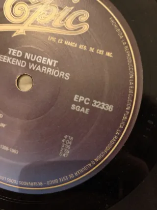 TED NUGENT WEEKEND WARRIOS VINILO 1979 ESPAÑA