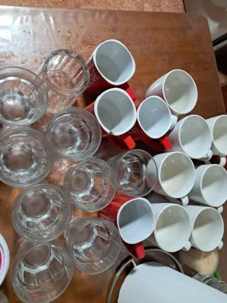 Lote Tazas y Vasos Cerámica y Cristal