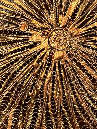 Statua antica Sacro Cuore in papier mache’ e oro