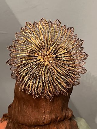 Statua antica Sacro Cuore in papier mache’ e oro