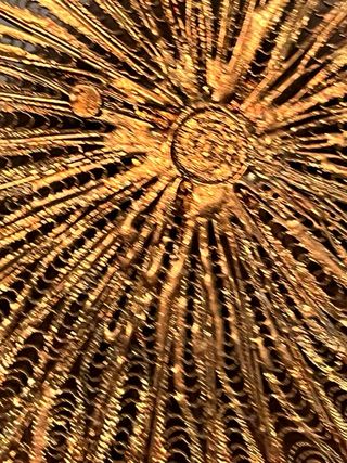 Statua antica Sacro Cuore in papier mache’ e oro