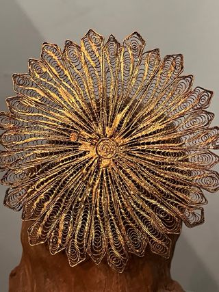 Statua antica Sacro Cuore in papier mache’ e oro