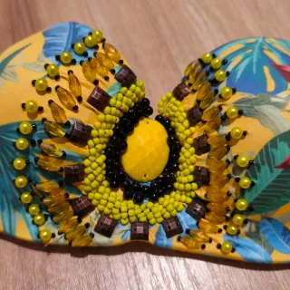 Bikini estampado bordado tropical talla S