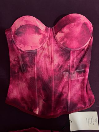 Conjunto corset y falda rosa tie-dye S