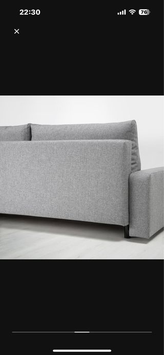 Sofá cama gris de tela