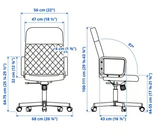 Silla de escritorio IKEA negra