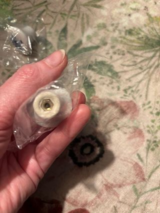 Coppia pomelli ceramica fiori blu