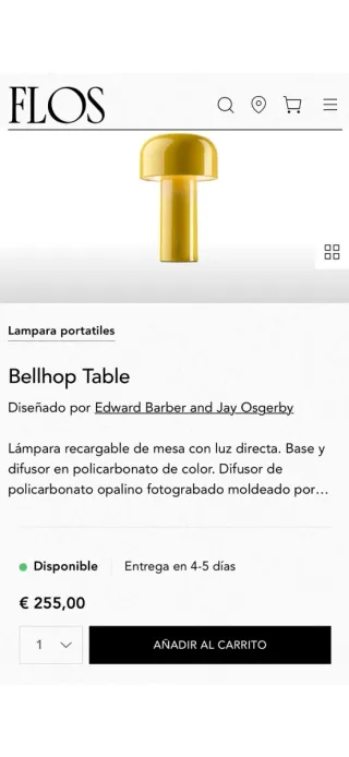 Lámpara recargable FLOS Bellhop Table
