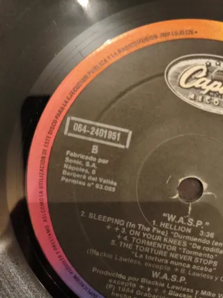 WASP VINILO CAPITOL RECORDS