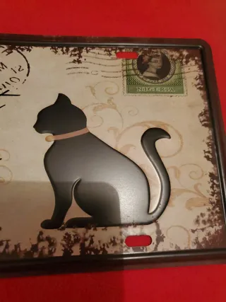 Placa decorativa A HOME is just a CAT