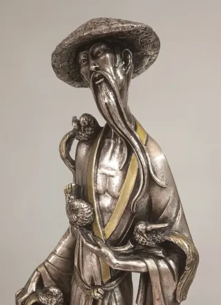 Scultura Saggio Orientale - Fieri - H 50 cm