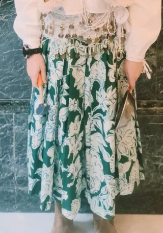 Falda verde y blanca usada(poco)