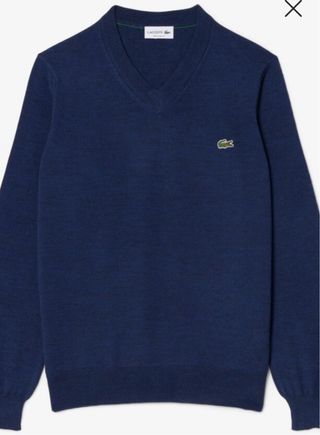 Jersey Lana Lacoste Hombre Azul Talla XL