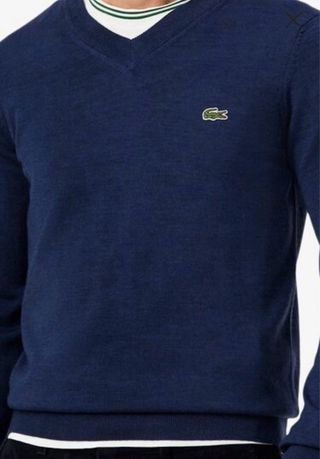 Jersey Lana Lacoste Hombre Azul Talla XL