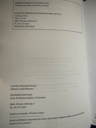 Bases del Derecho de Sociedades Mercantiles