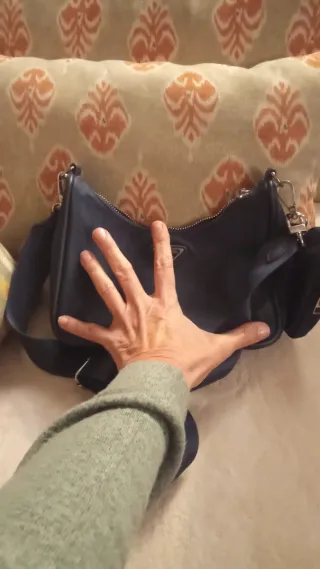 Piccolo borsello Prada, in tessuto blu navy