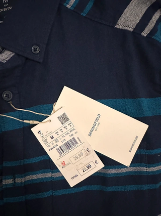 Camisa Springfield Rayas Azul Talla M Nueva