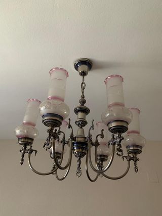 Lámpara de araña clásica cristal y metal