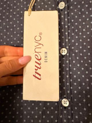 Camicia True NYC pois blu petrolio