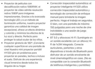 Proyector inteligente Nat 1080P/4K FHD. PRECINTADO