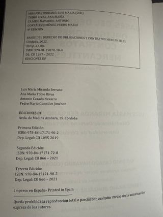 Bases del derecho de obligaciones y contratos m...