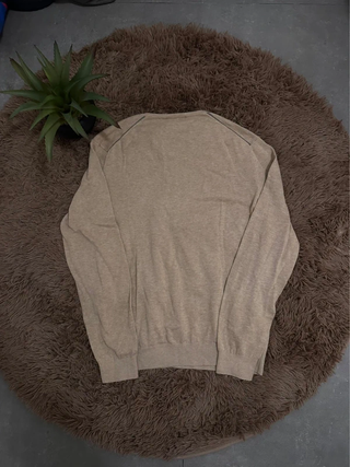 Jersey Purificación García beige cuello pico Talla