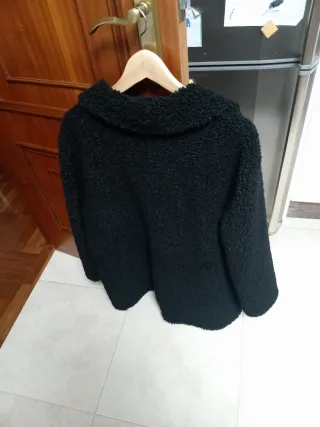 Abrigo Zara Negro 3/4 Bolsillos Talla L