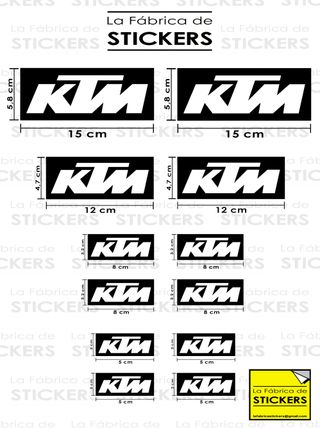 Pack de 2 pegatinas de vinilo KTM (Naranja-negro)