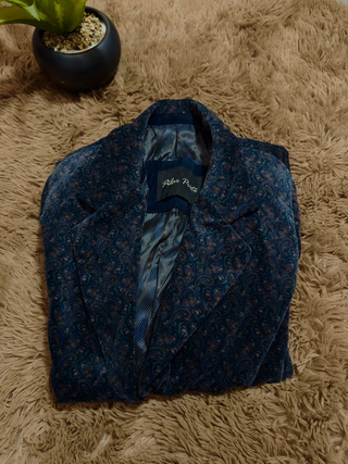 Americana Pilar Prieto azul estampado talla 46