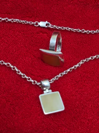 Conjunto Plata Collar y Anillo