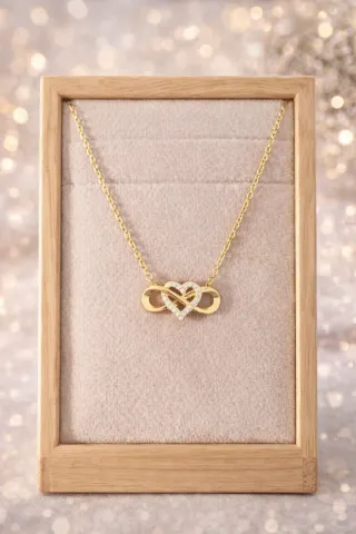 Gargantilla Corazón+ Infinito Plata 925 Baño oro