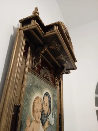 Retablo de madera Tapiz San José y el Niño
