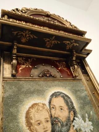 Retablo de madera Tapiz San José y el Niño