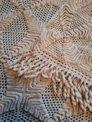 Colcha Vintage Hecha a Mano Beige