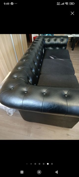 Sofá Chester polipiel negro