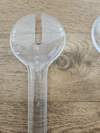 Posate per insalata in plexiglass trasparente