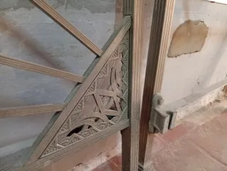 Cabecero vintage bronce bañado en cromo