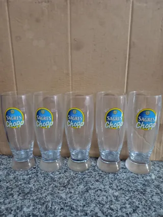 5 Copos Sagres Chopp Cerveja. Todos  5€