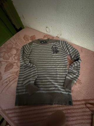 Jersey G-Star Talla L Rayas Marrón/Gris