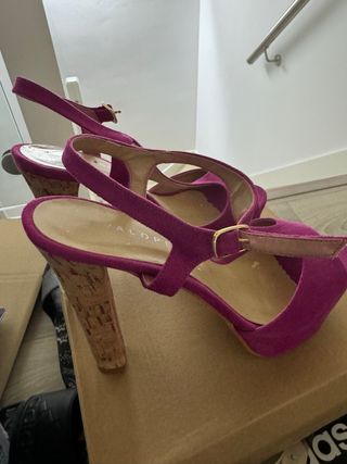 Zapatos tacón fucsia ante talla 38