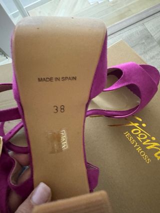 Zapatos tacón fucsia ante talla 38